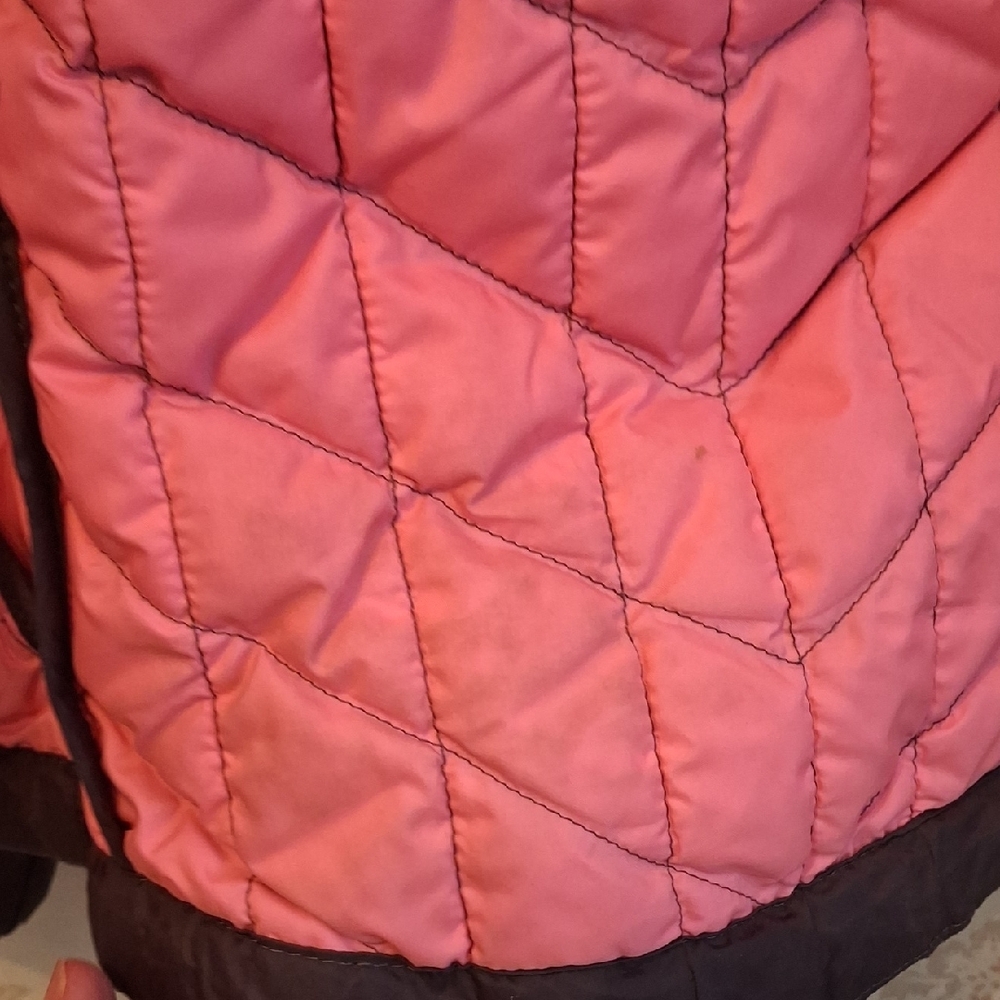Girls XS / Size 6 The North Face Dark Charcoal & Pink Quilted Mid-Season Jacket - Picture 5 of 9